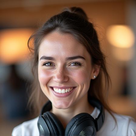 Lead expert testing audio equipment